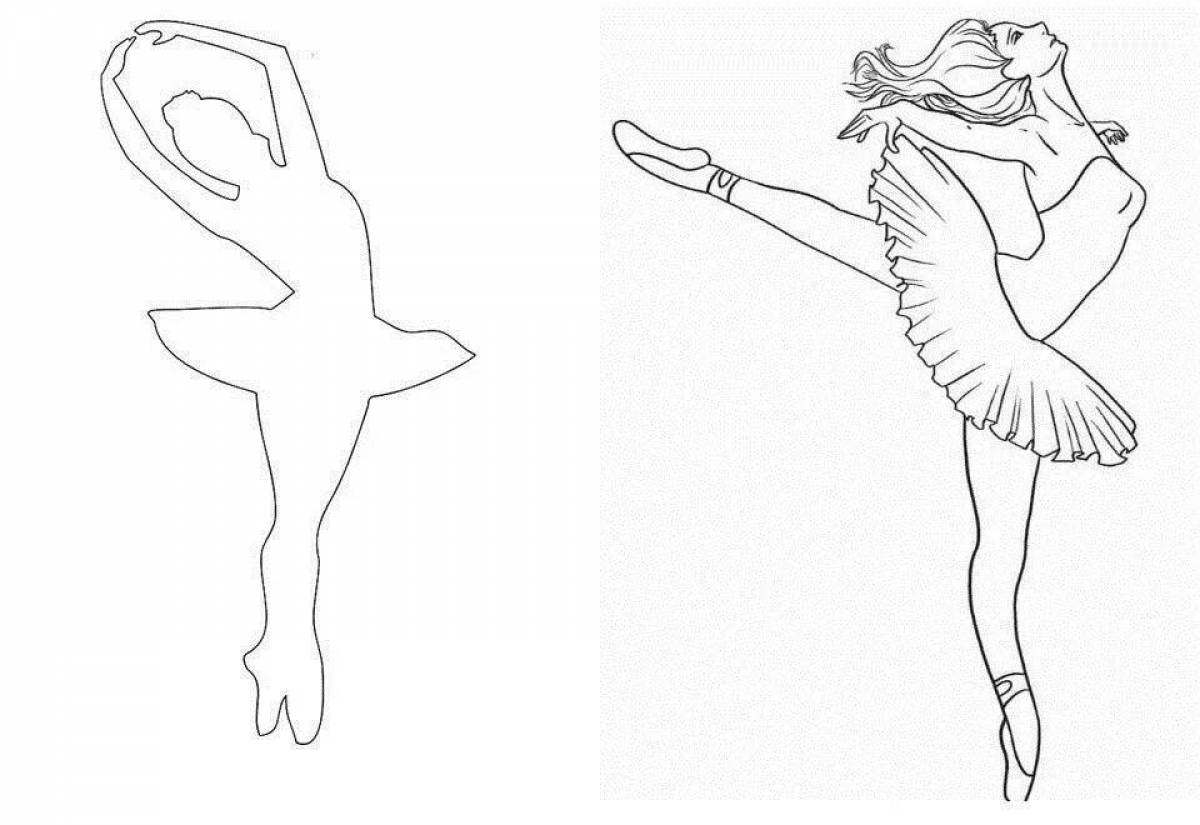 Coloring page gorgeous ballerina silhouette