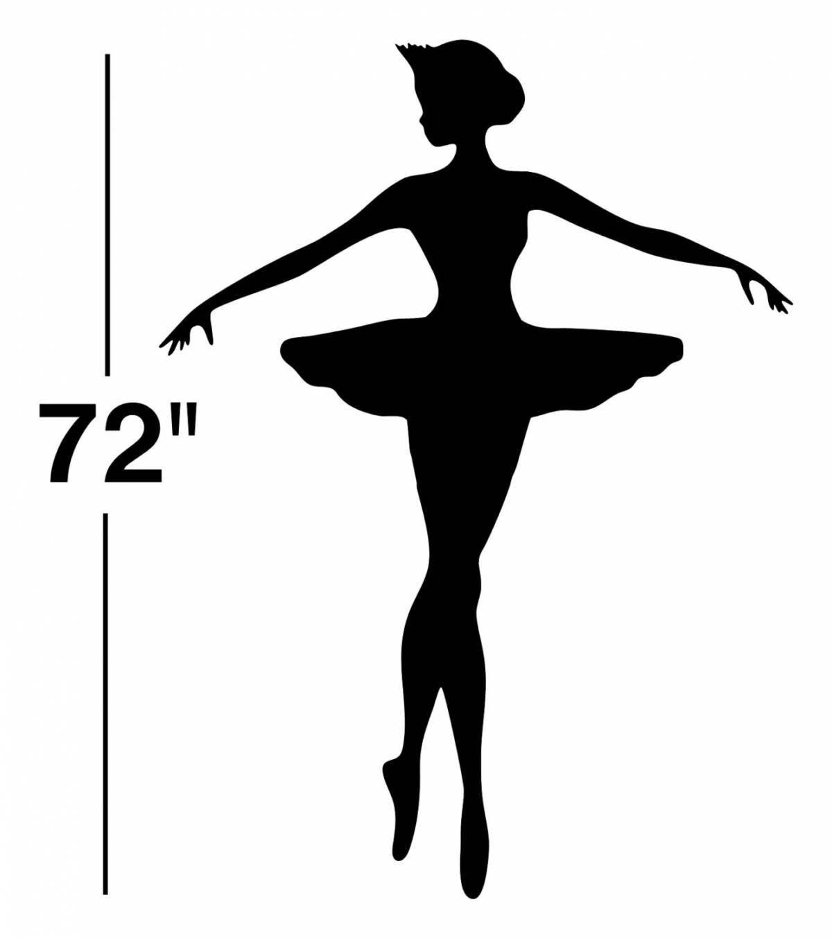 Coloring page dazzling silhouette of a ballerina