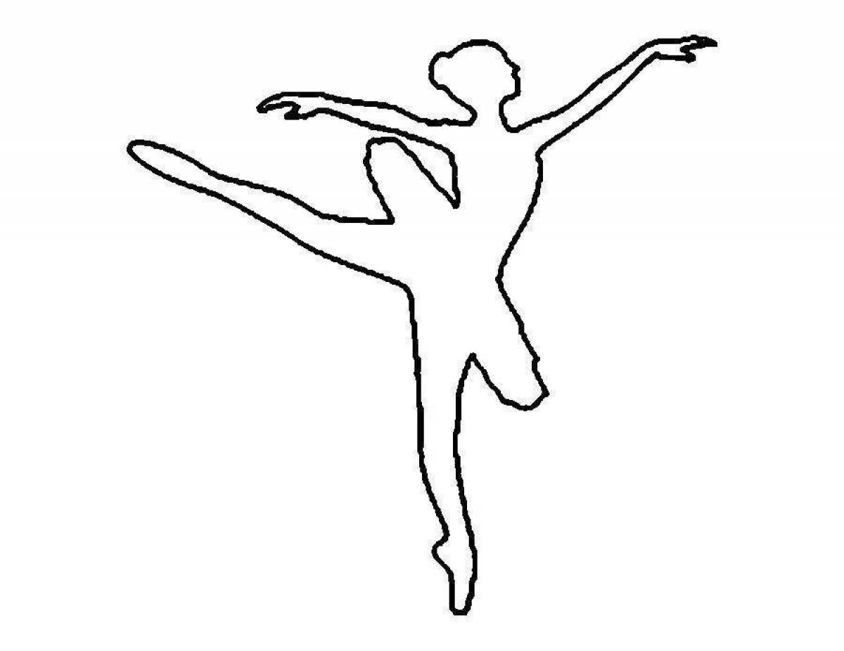 Coloring book silhouette of a ballerina