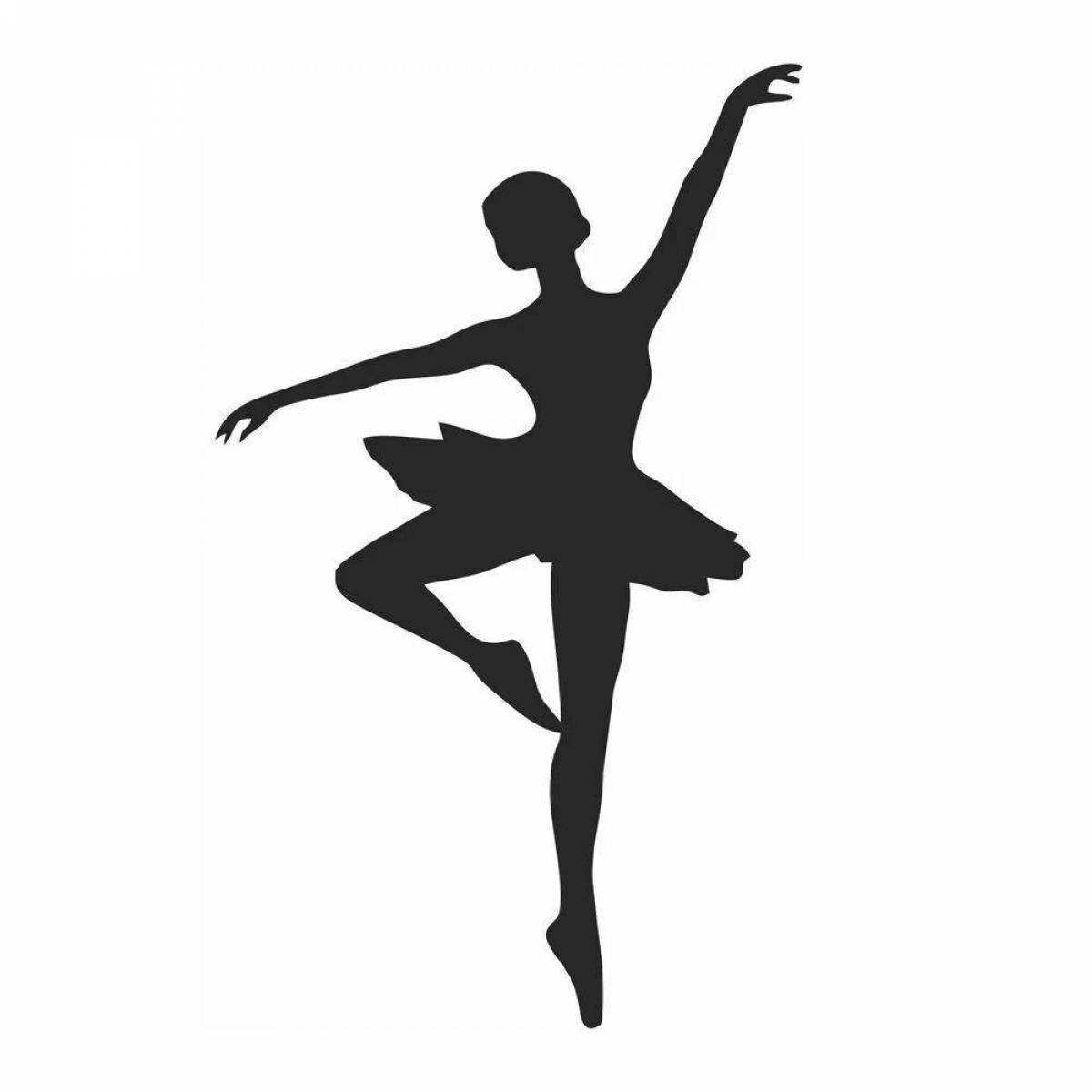 Coloring page exuberant silhouette of a ballerina