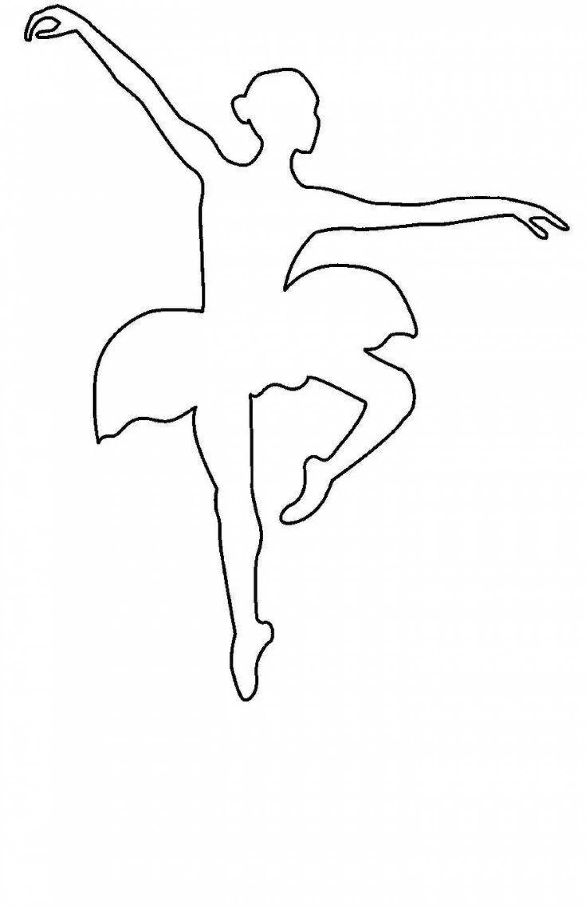 Coloring live silhouette of a ballerina