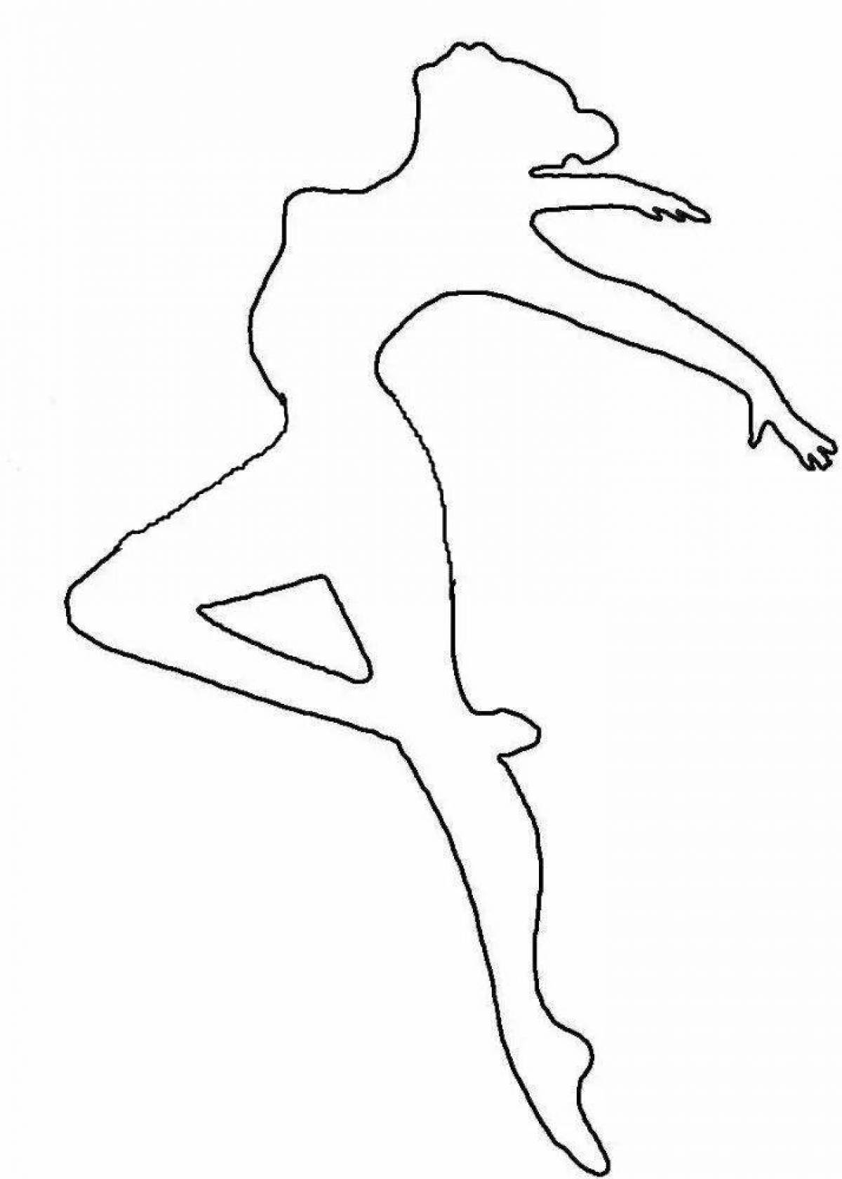 Joyful ballerina silhouette coloring page