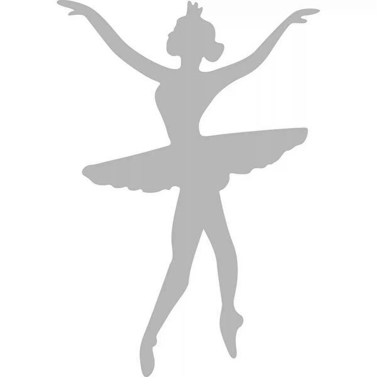 Coloring page whimsical ballerina silhouette