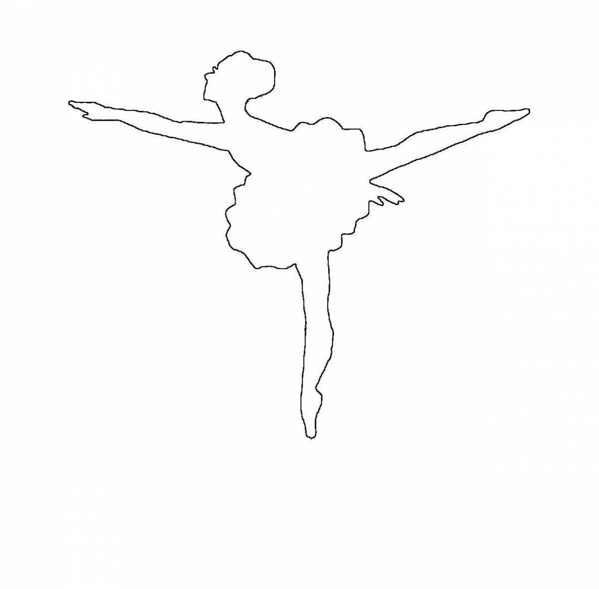 Animated ballerina silhouette coloring page