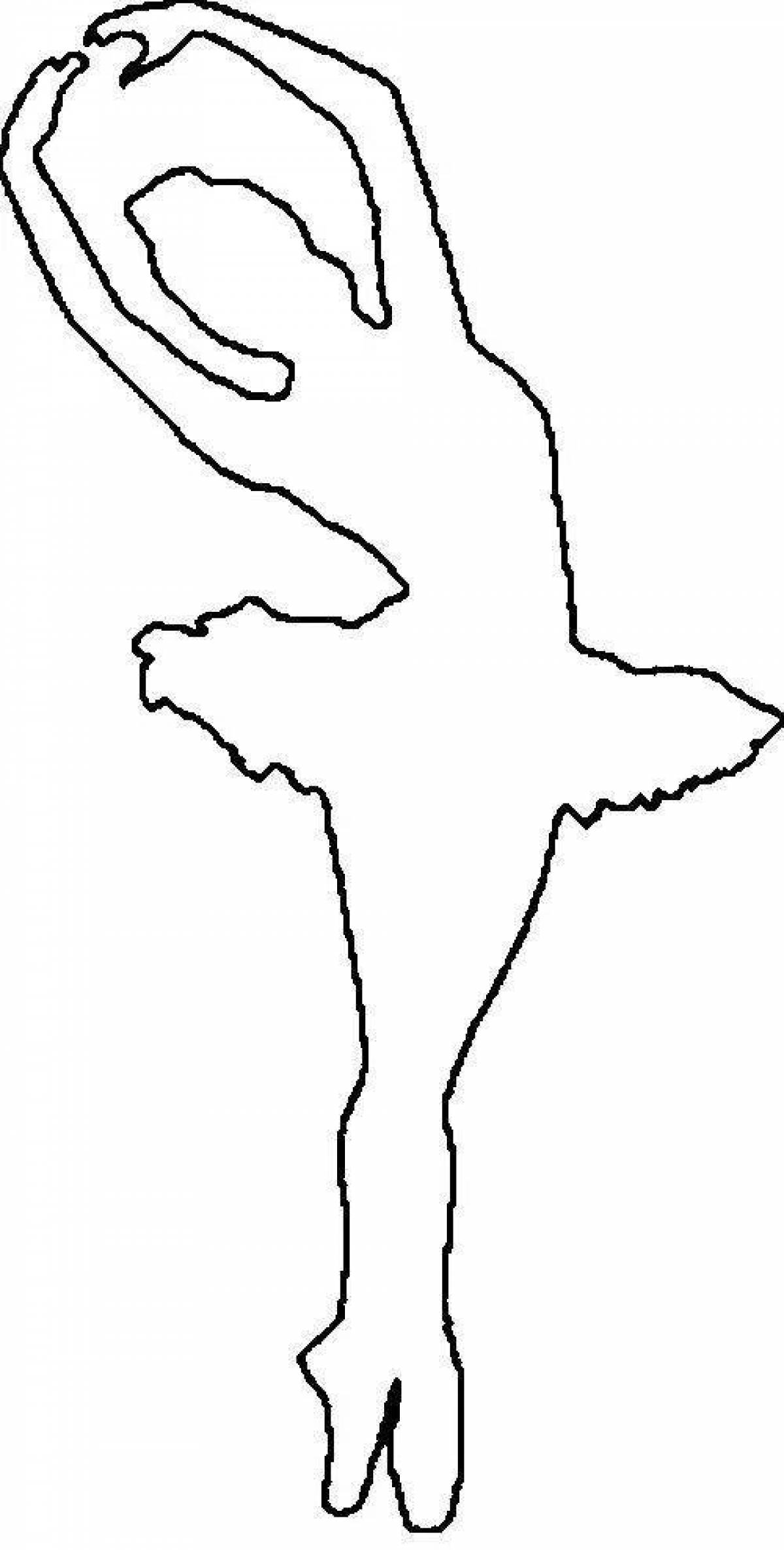 Coloring page attractive ballerina silhouette