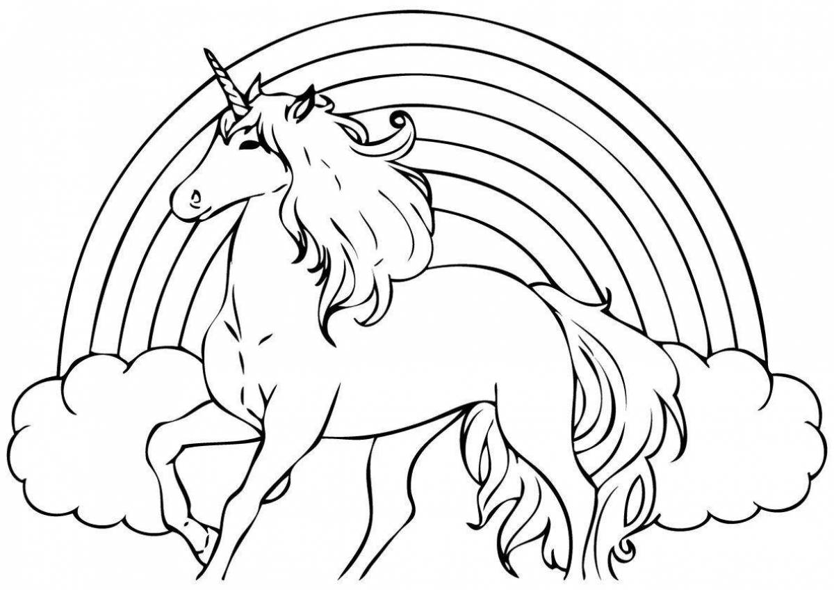 Charming unicorn drink coloring page