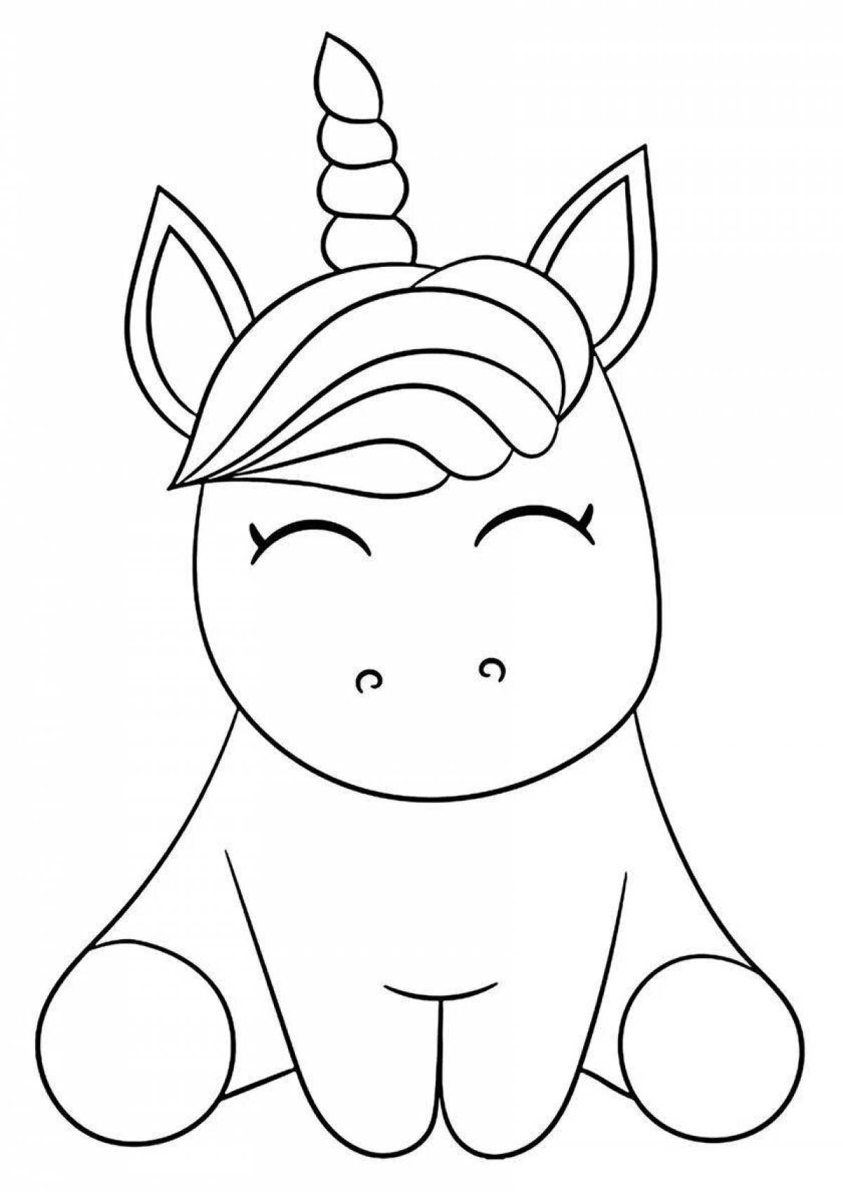 Radiant coloring page drink unicorn