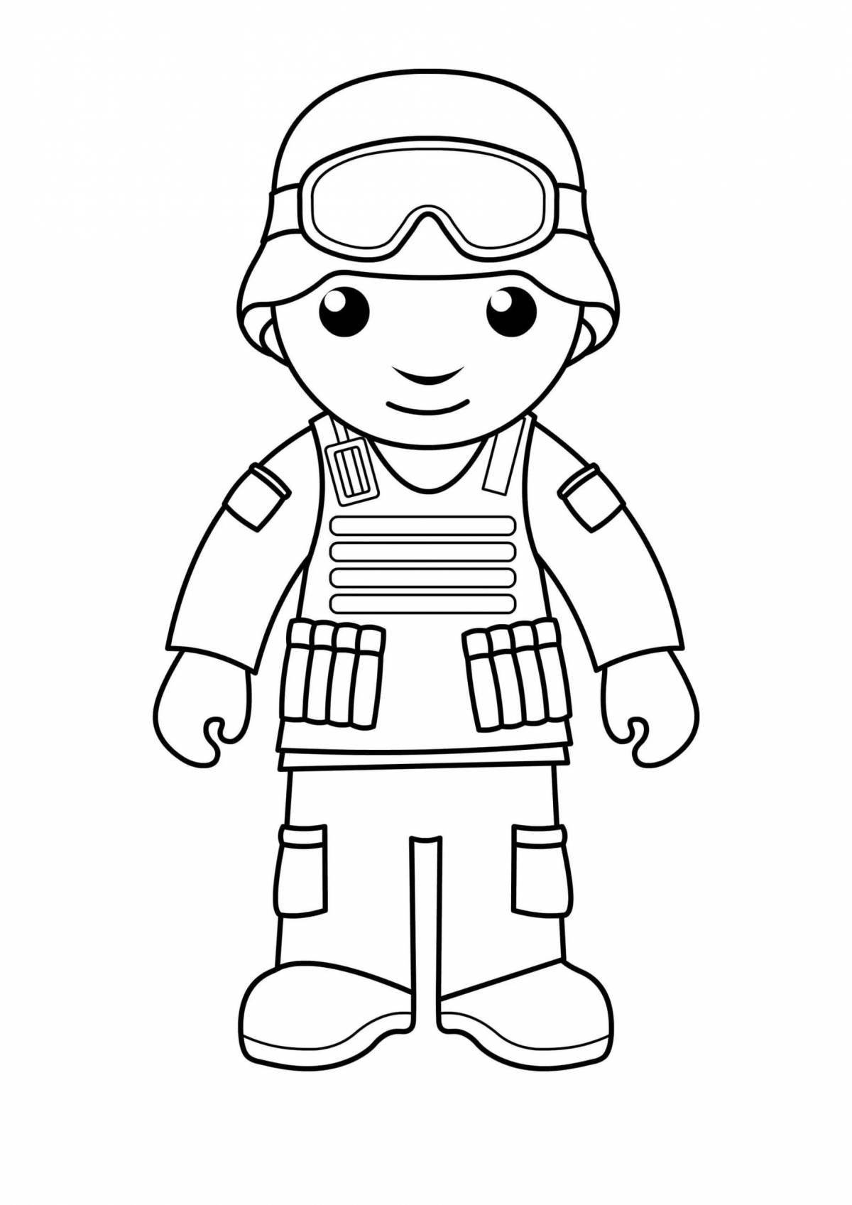 Shock soldier coloring page