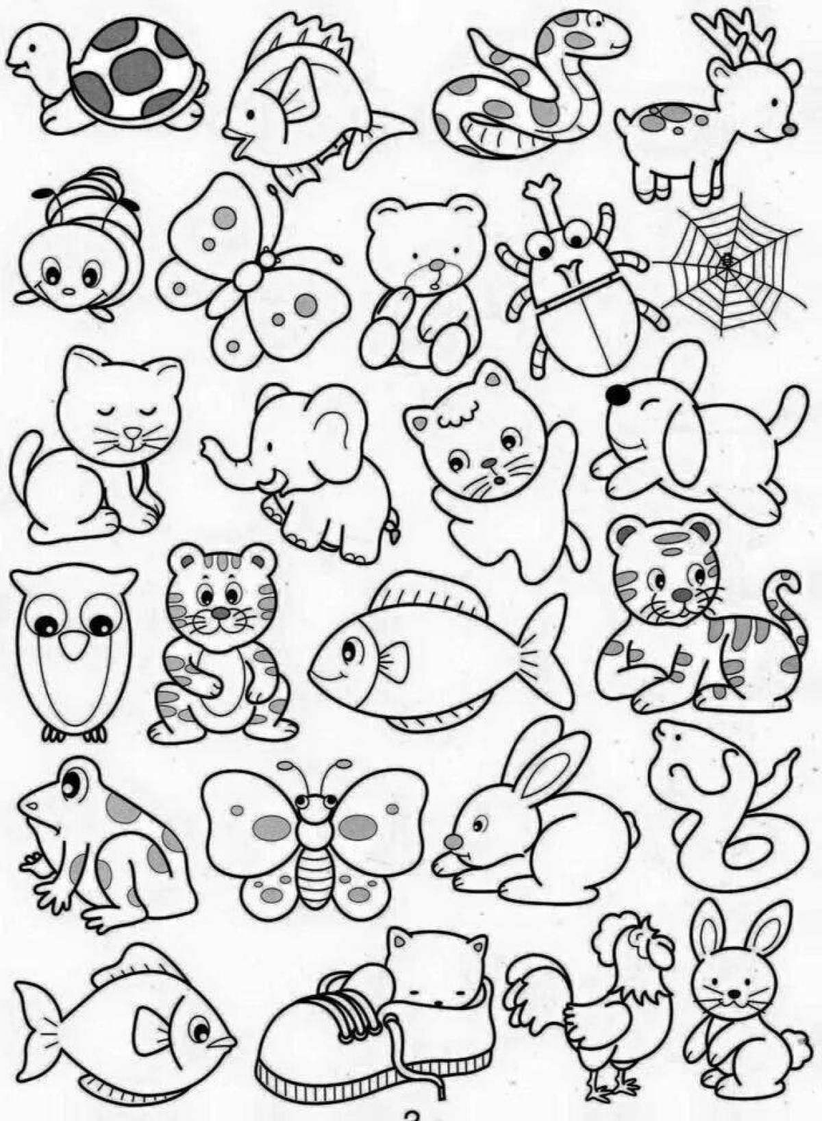 Funny little cute coloring book