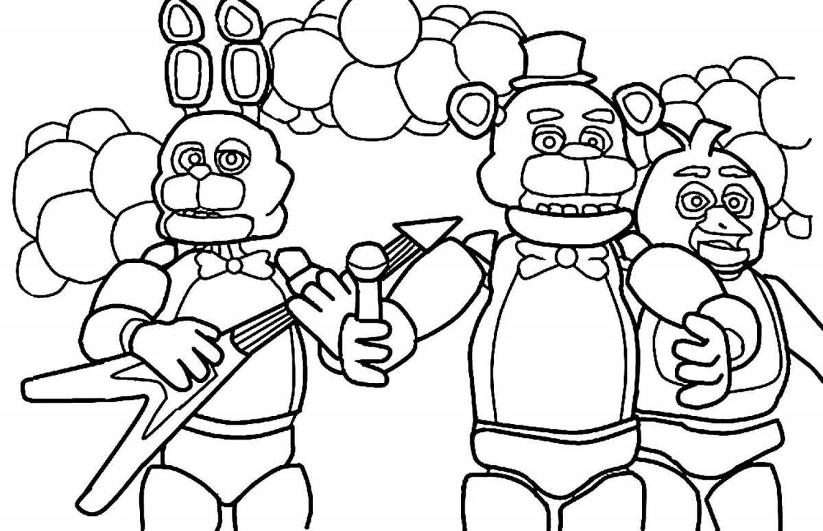 Colorful fnaf 7 coloring page