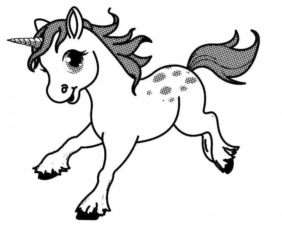 Charming unicorn coloring book