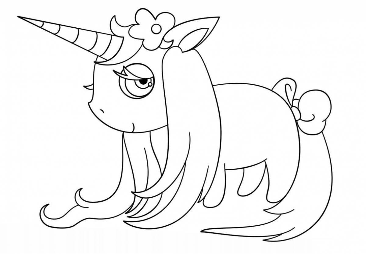 Coloring page happy unicorn
