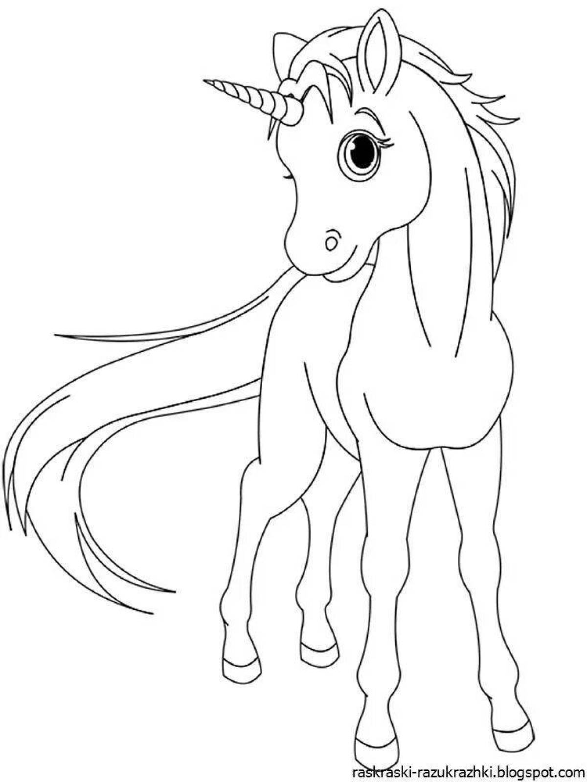 Cute unicorn coloring book