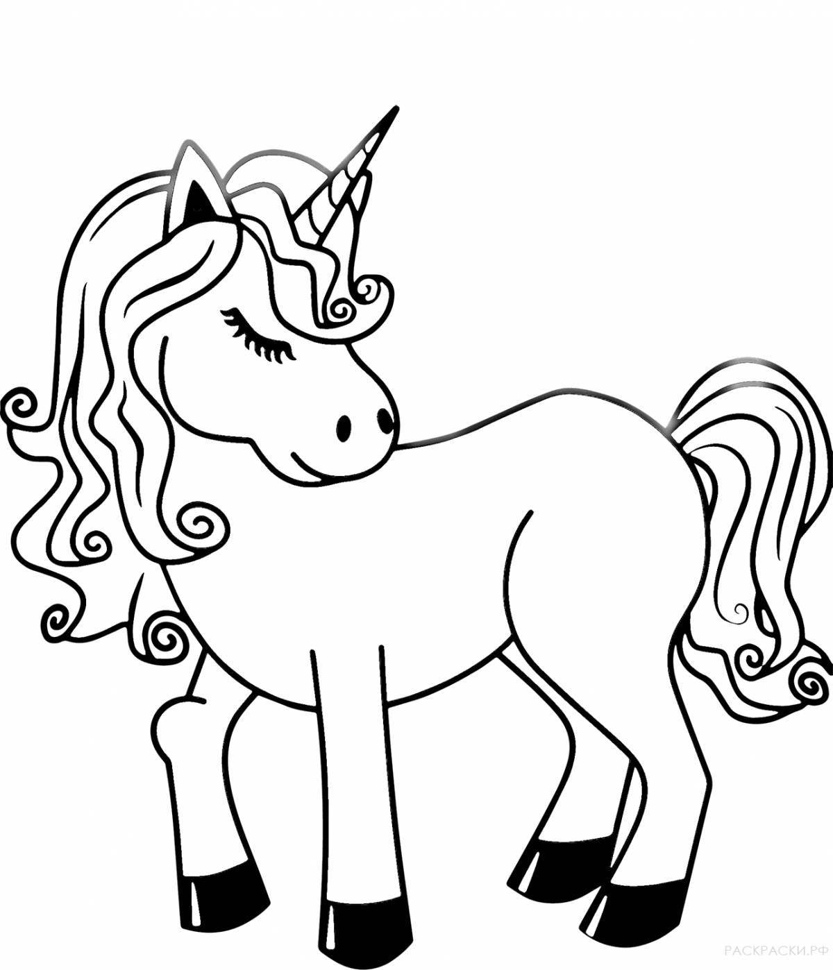 Glitter unicorn coloring page