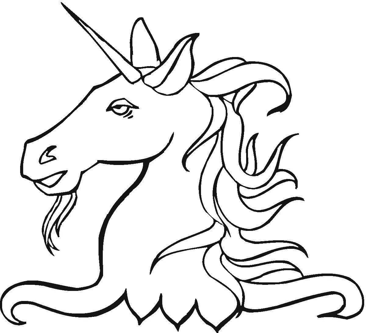 Fancy unicorn coloring book