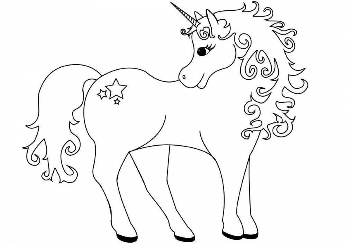Divine unicorn coloring page