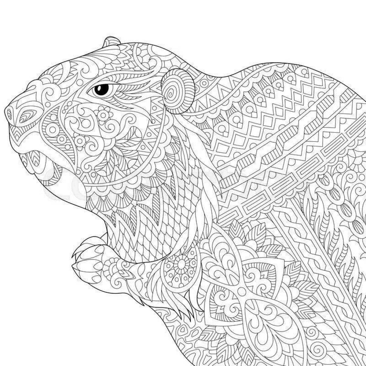 Delightful coloring hamster antistress