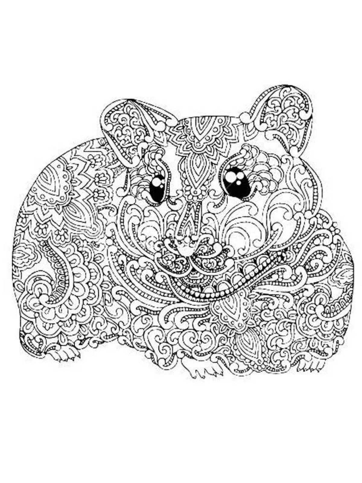 Relaxing coloring hamster antistress