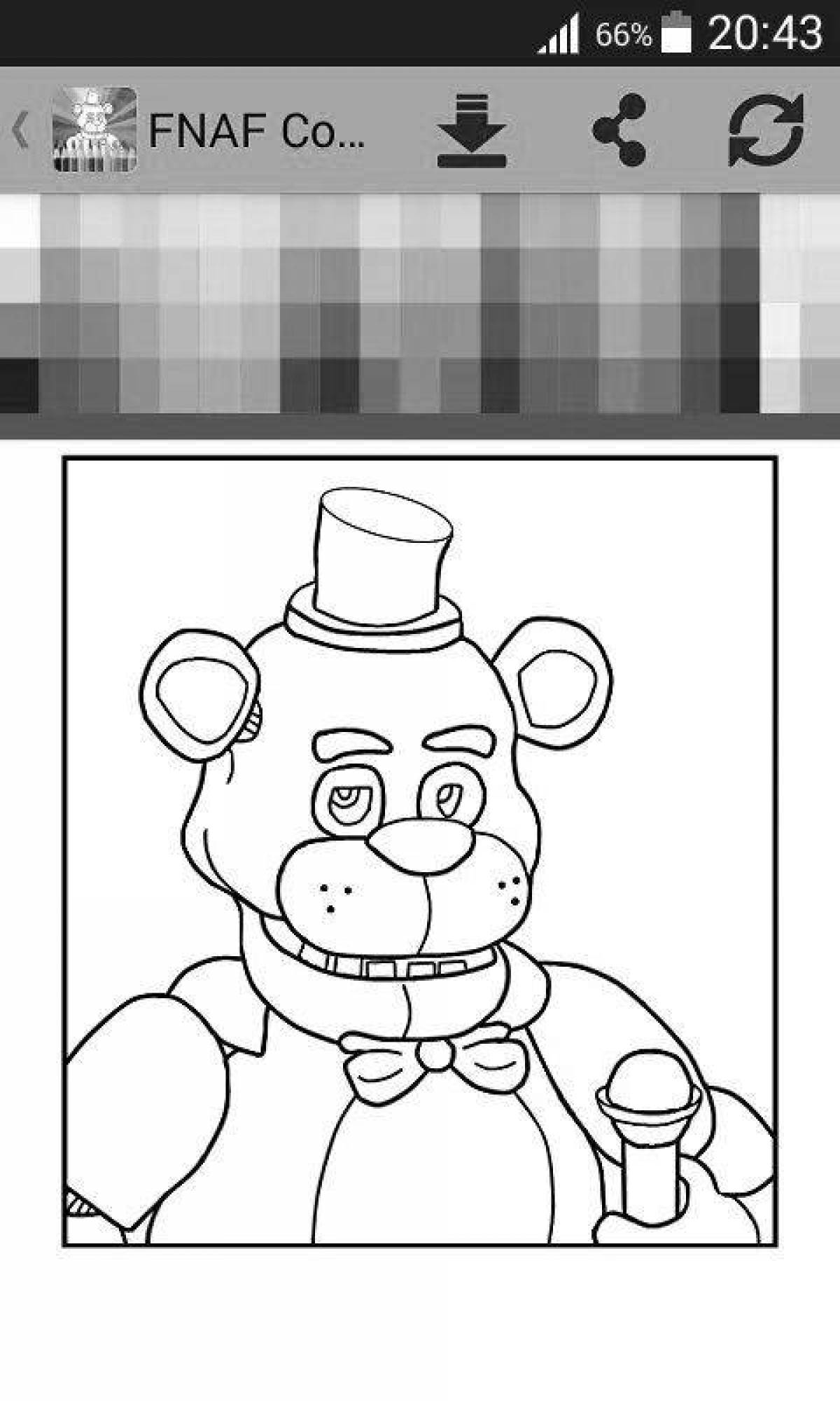 Funny fnaf poster coloring page