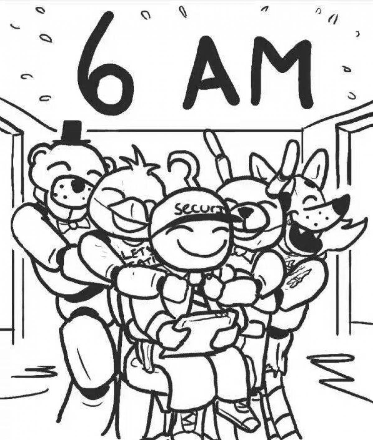 Tempting fnaf poster coloring page