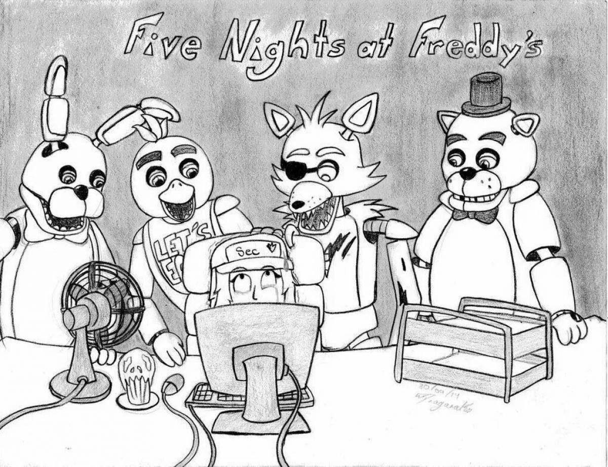 Radiant fnaf poster coloring page