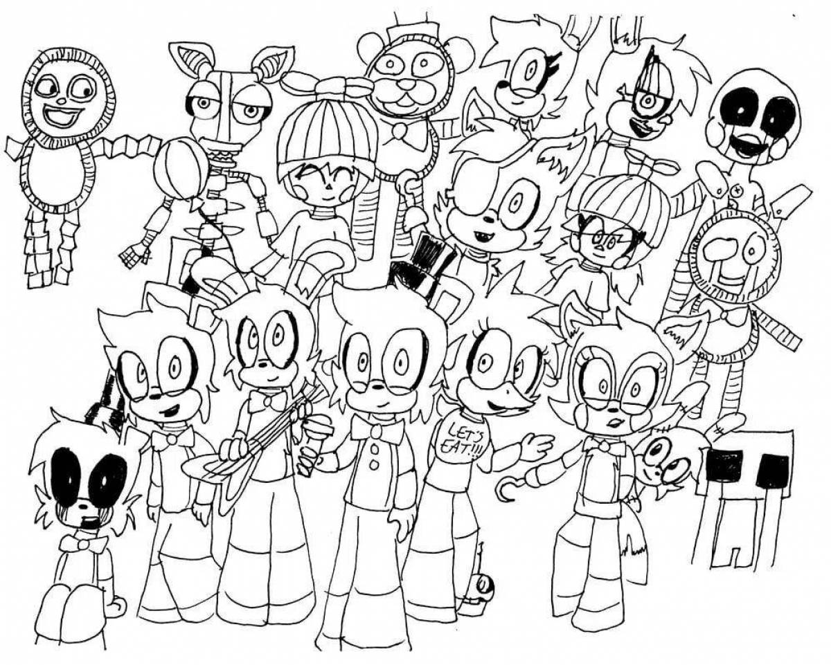 Impressive fnaf poster coloring page