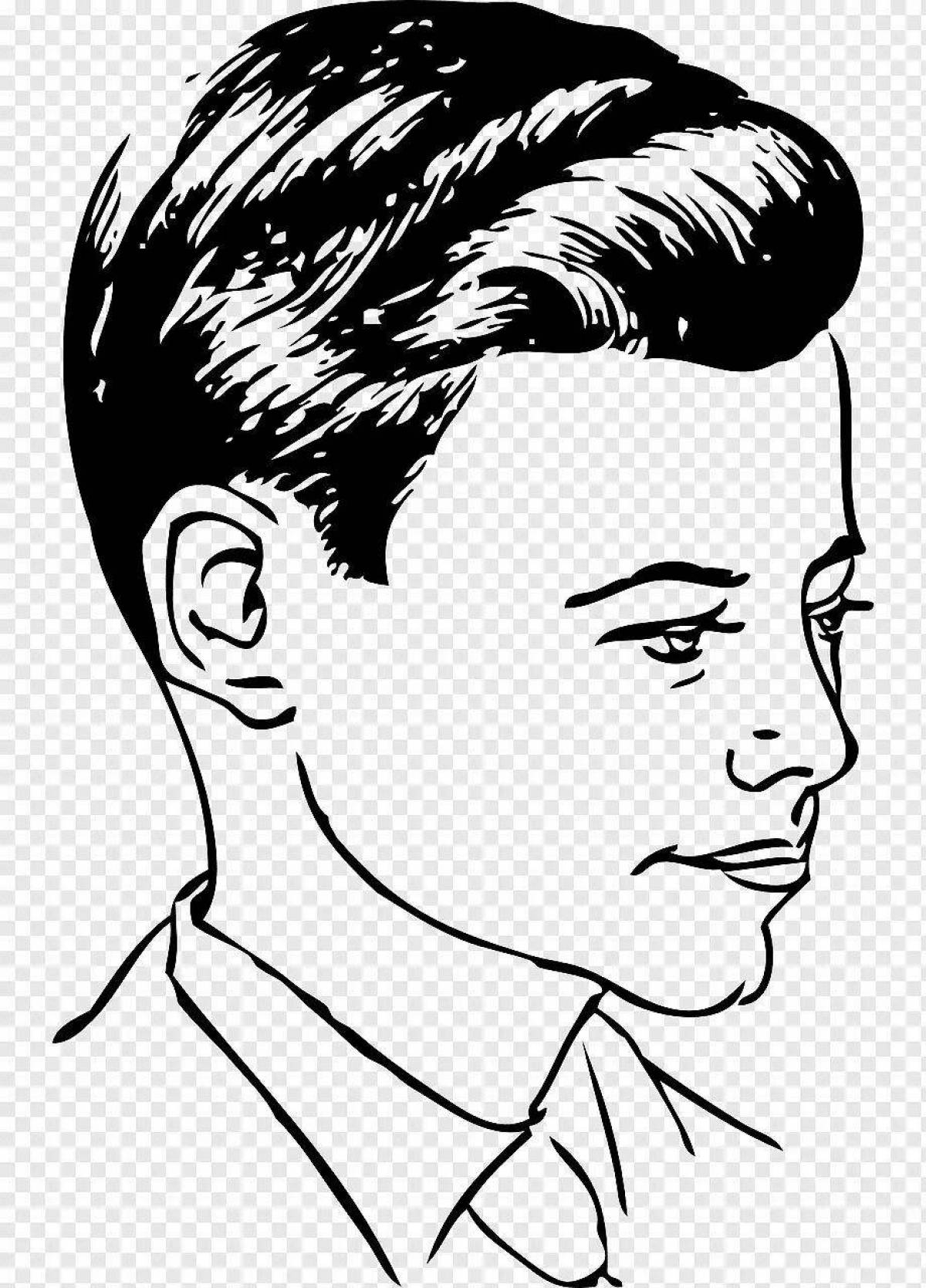 Раскраска Раскраска лица энергичного мужчины