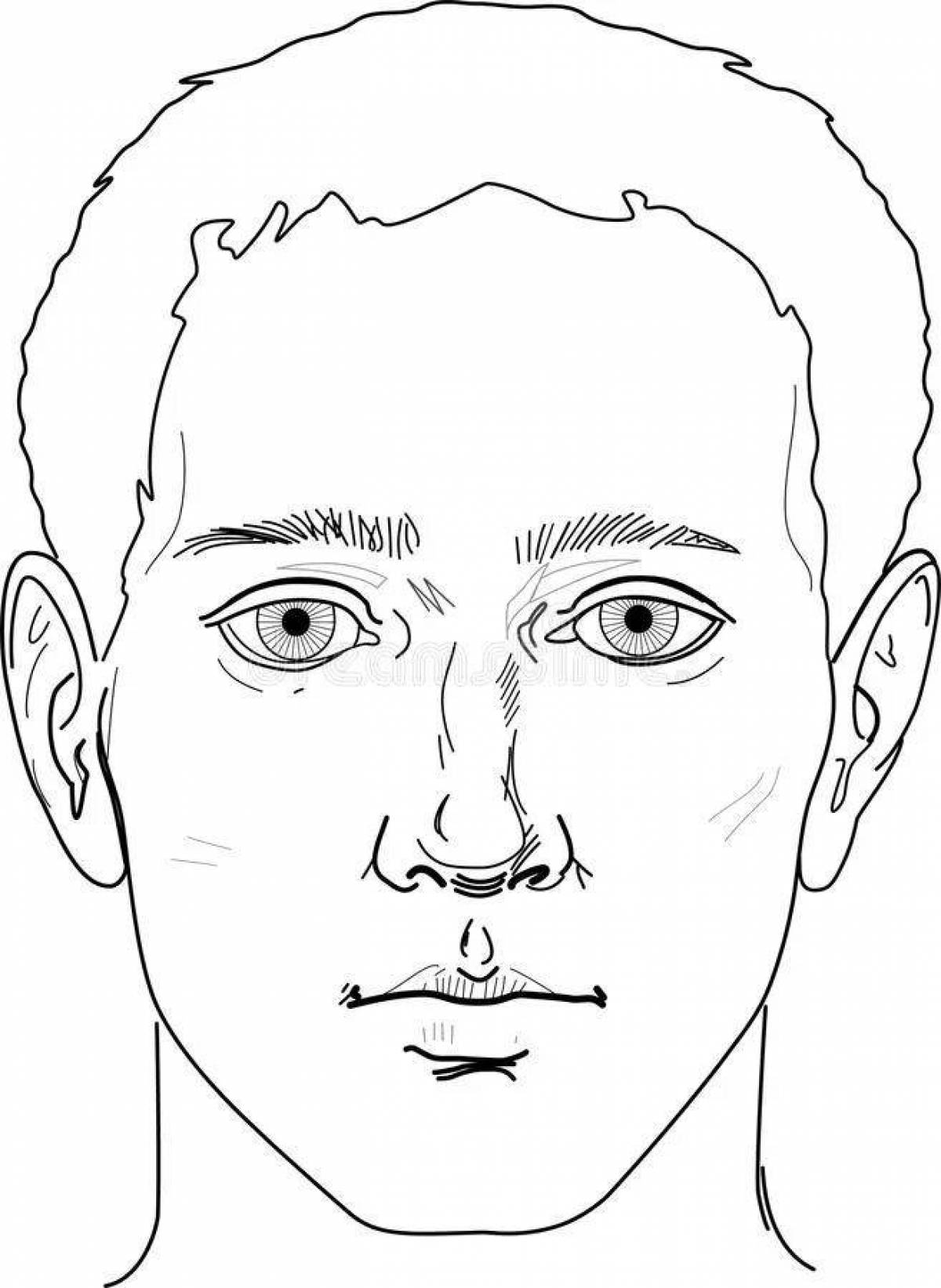 Live man face coloring page