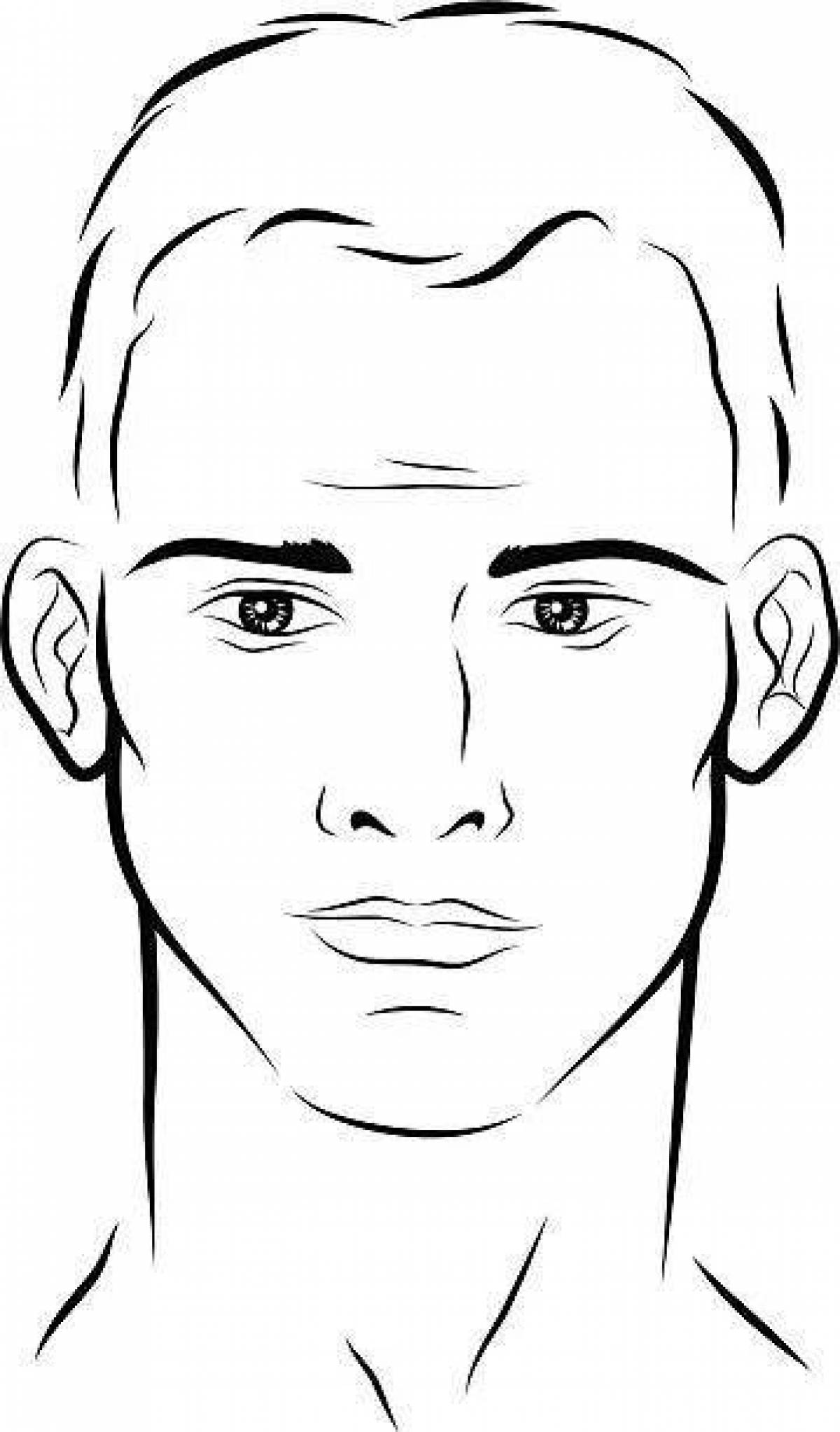 Coloring page dazzling male face