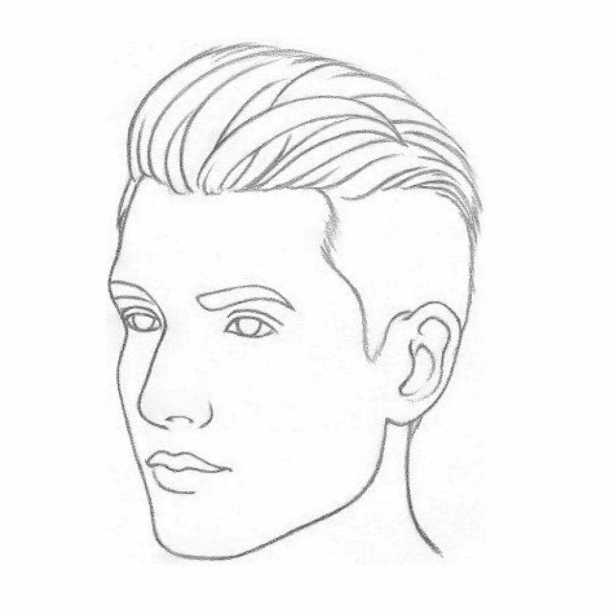 Coloring book of a glamorous male face