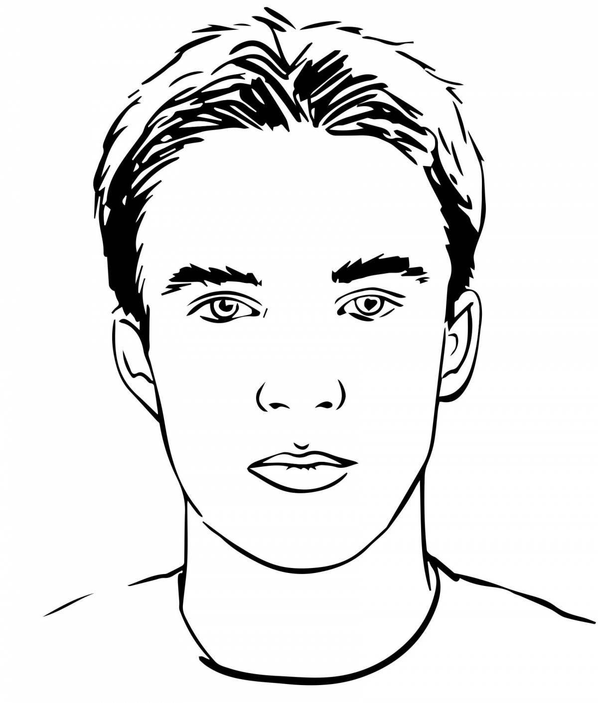 Раскраска Раскраска лицо безмятежного мужчины