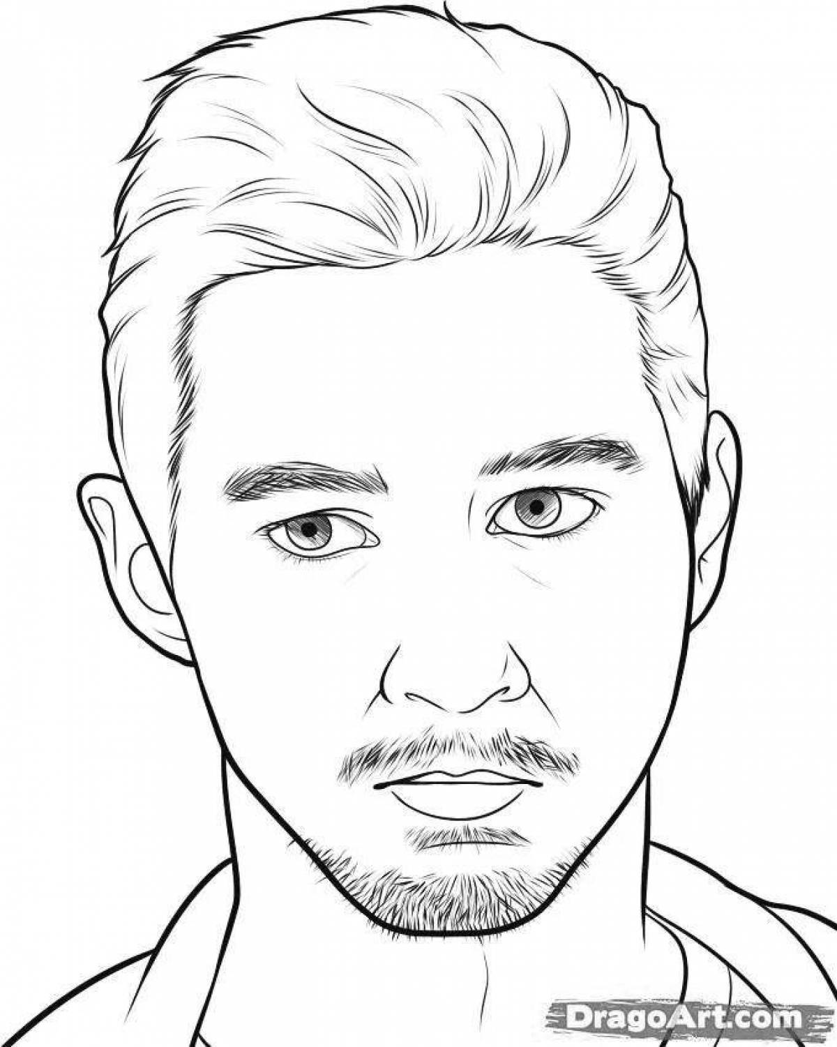 Раскраска Раскраска лицо мирного мужчины