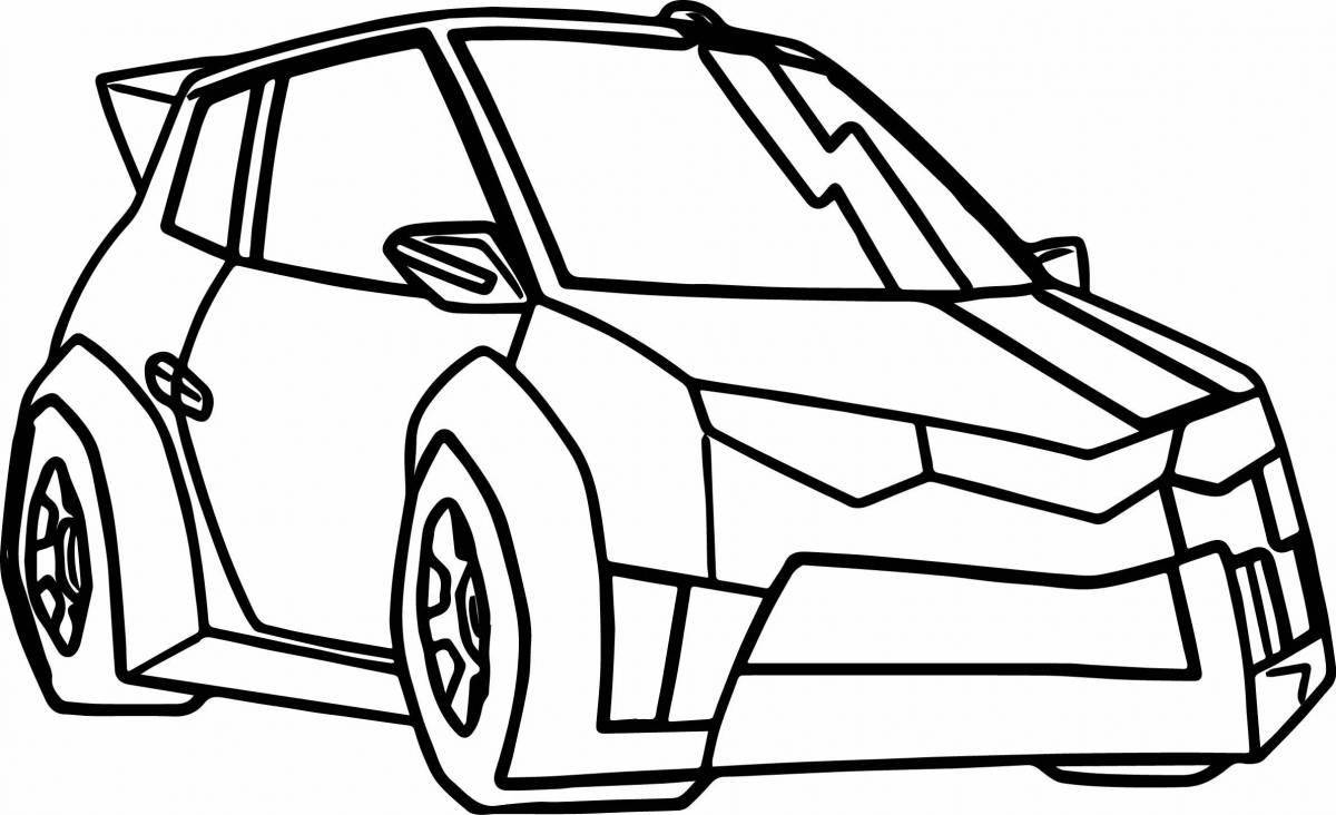 Transforming bright car coloring book