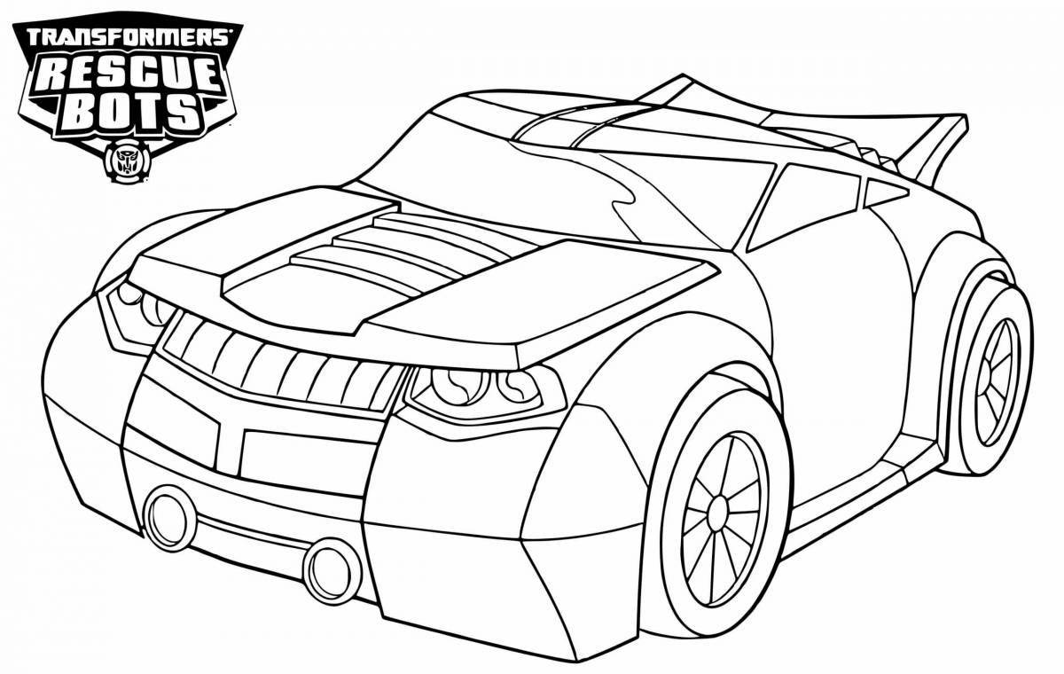 Fabulous transforming car coloring page