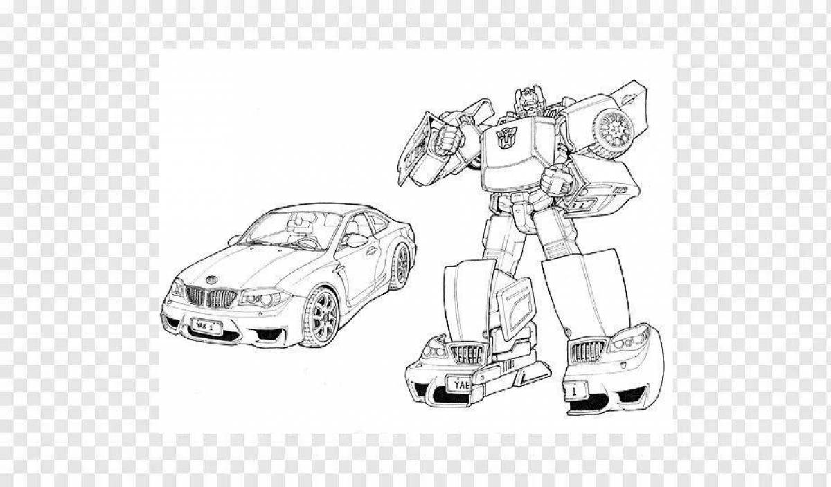 Transformer incredible car coloring book