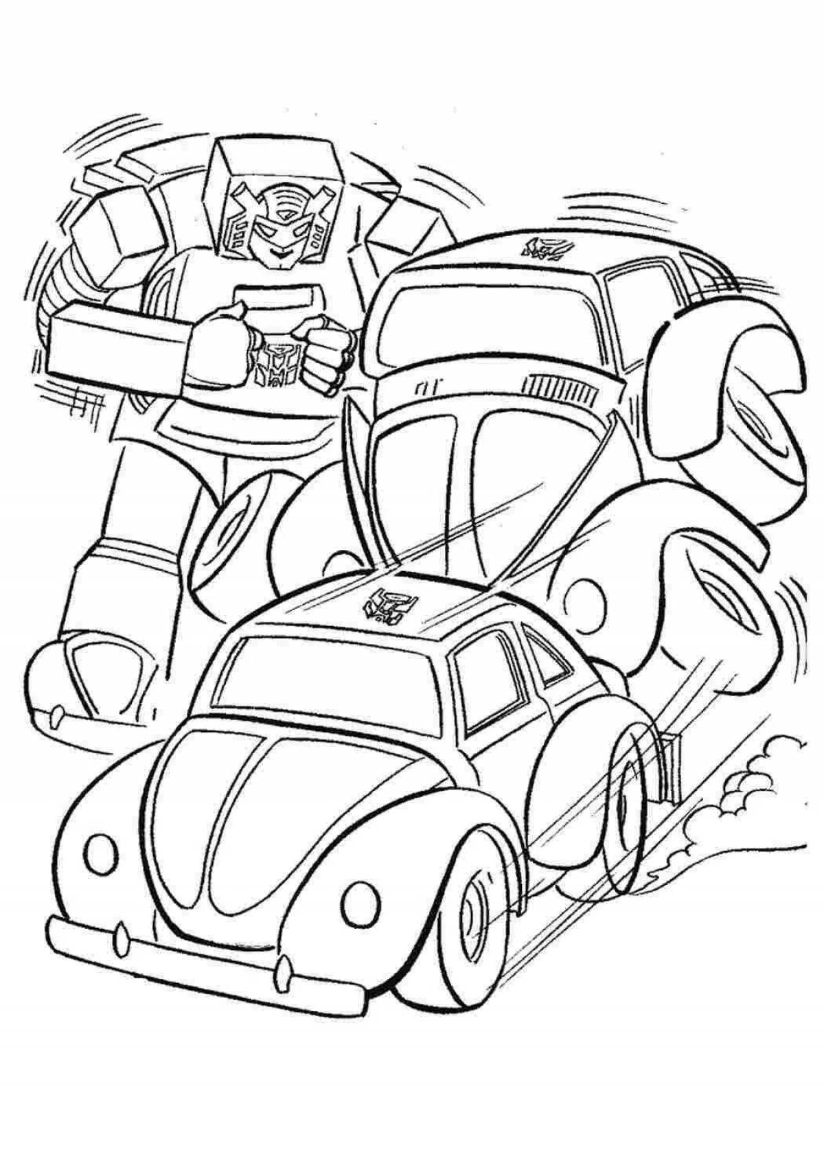 Sweet car transformer coloring page