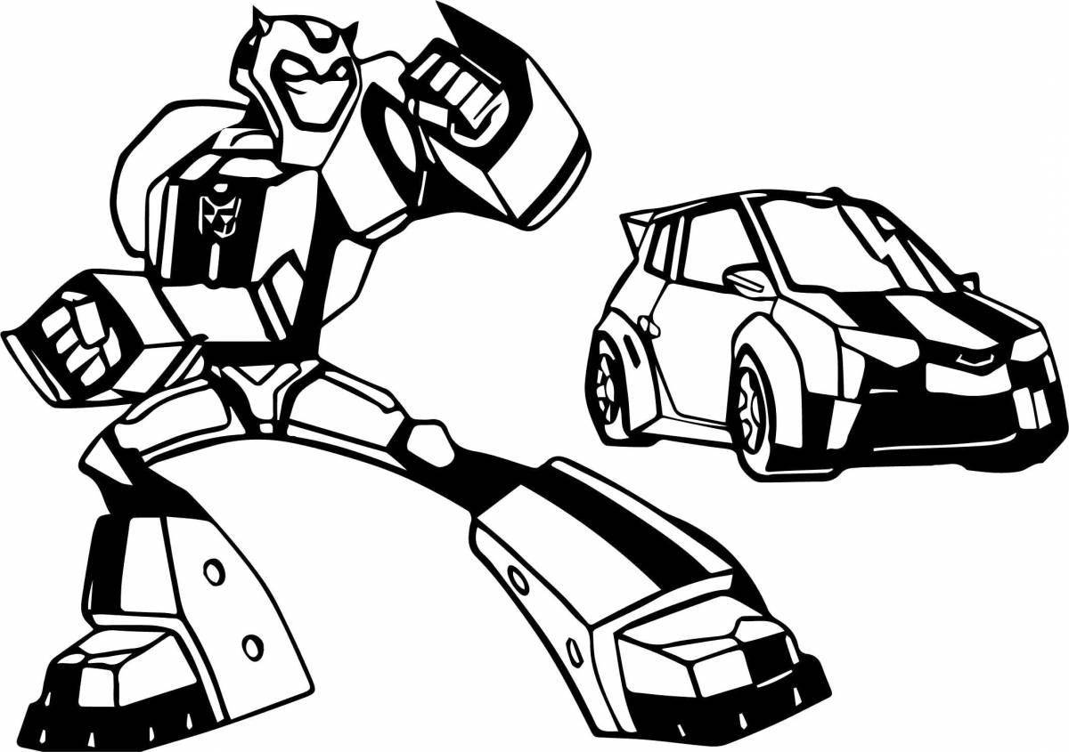 Splendorous car transformer coloring page