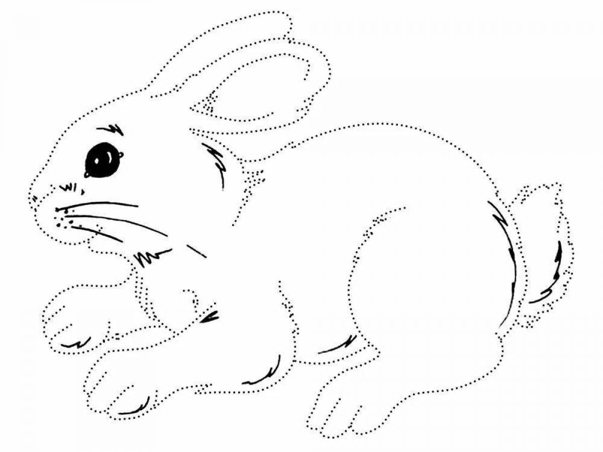 Coloring page joyful white hare