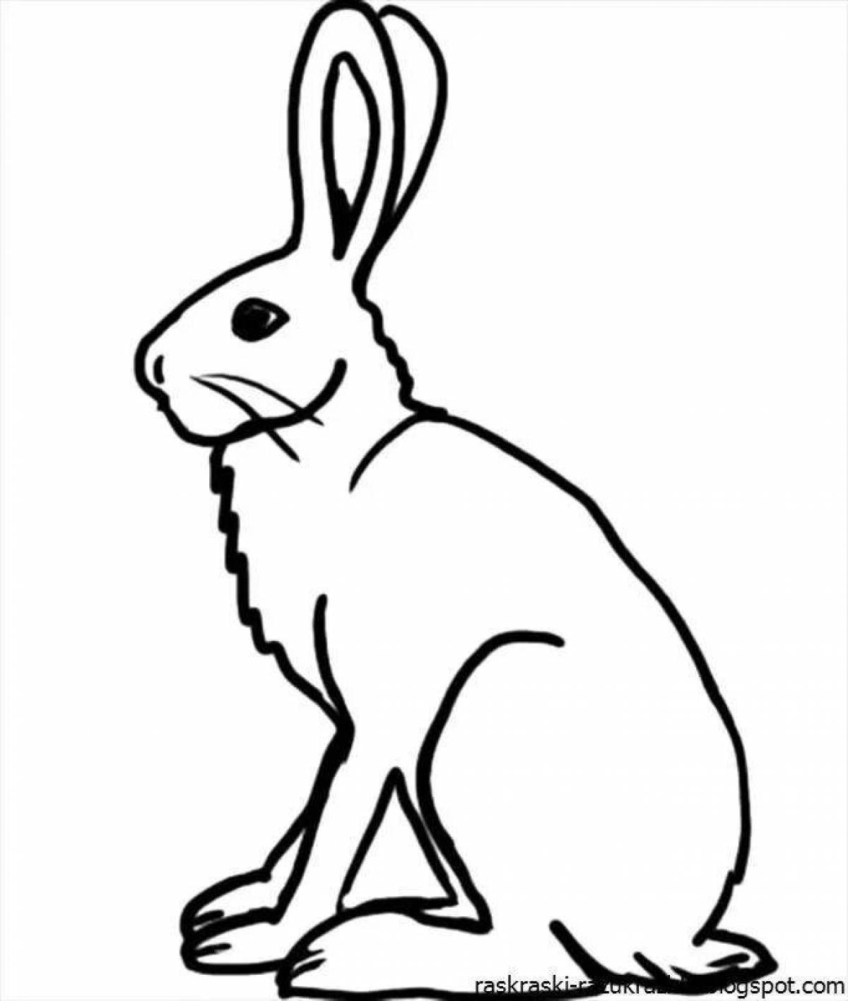 Coloring book beckoning white hare