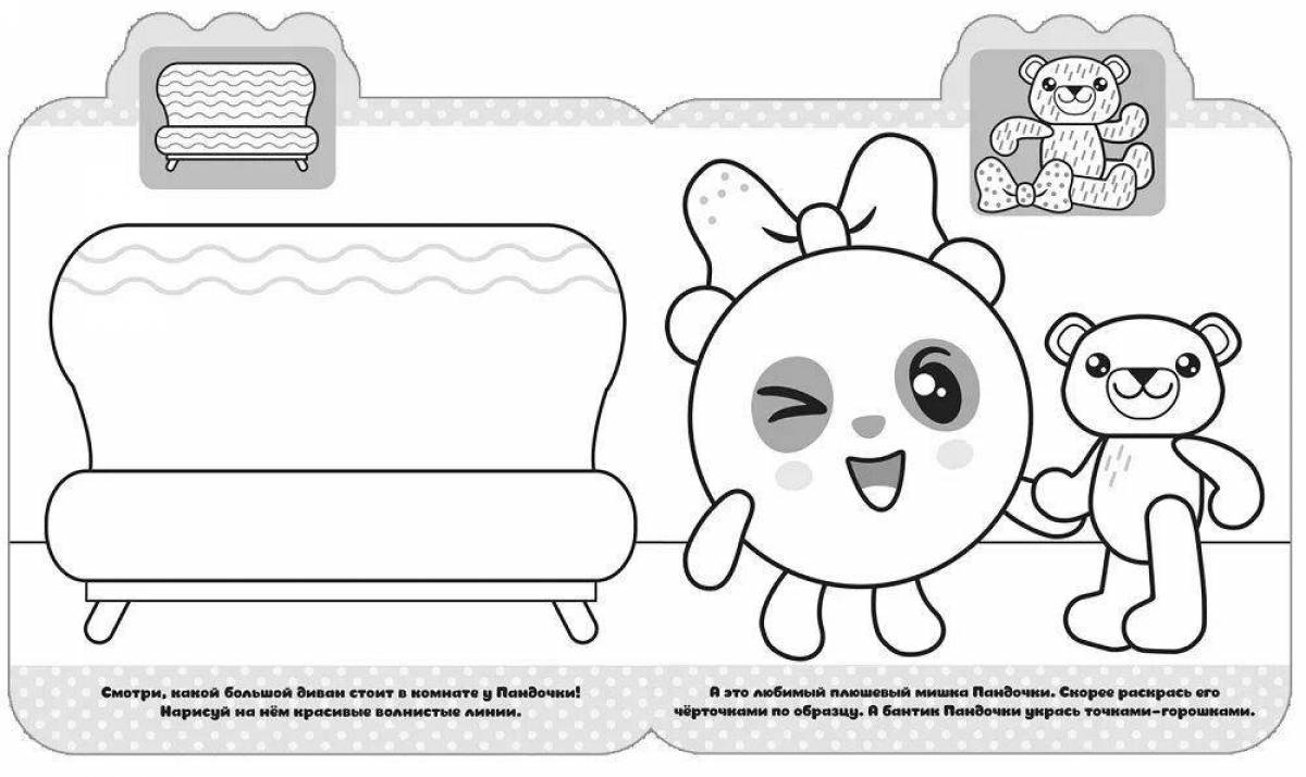 Playful panda cub coloring