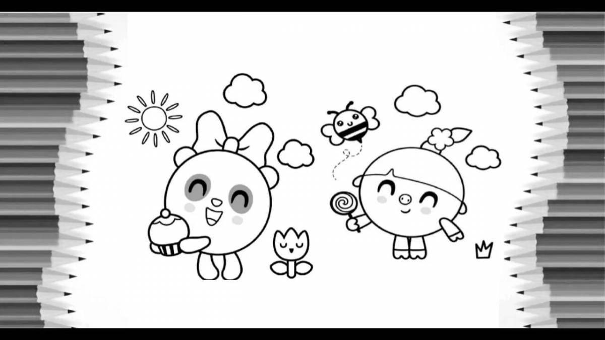 Colouring baby panda