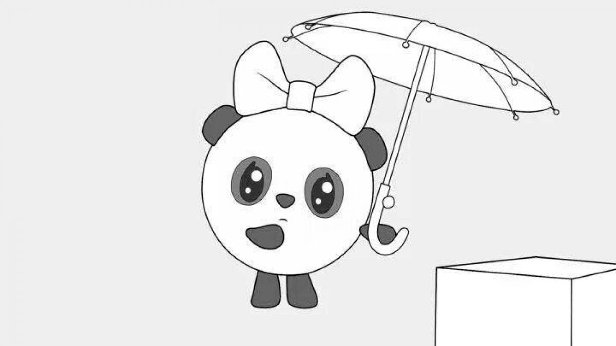 Fluffy panda cub coloring book