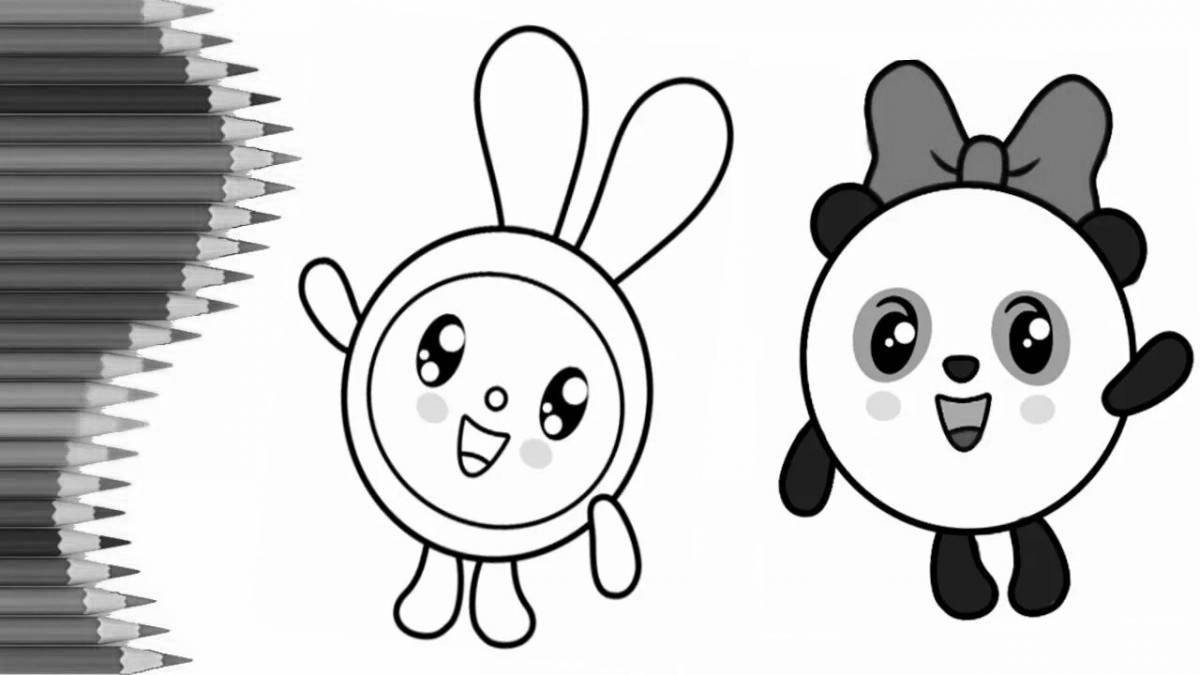 Gentle panda cub coloring