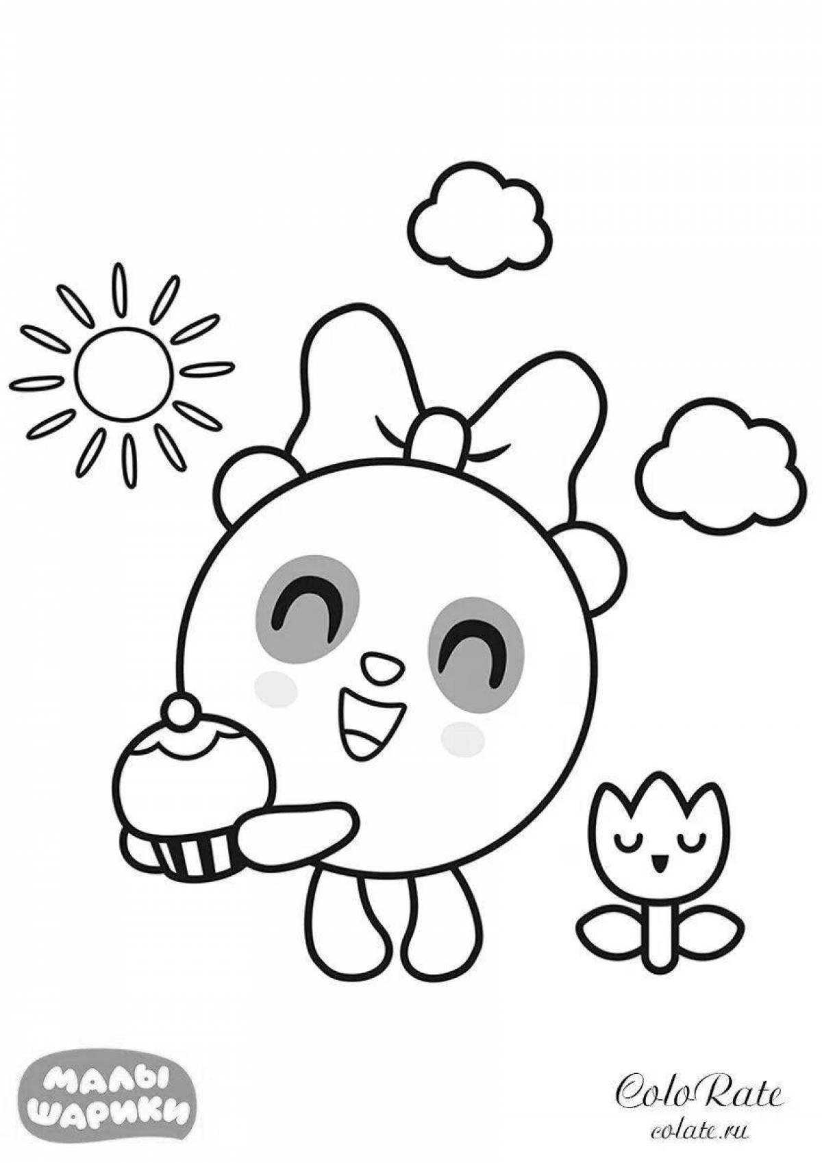 Fun coloring panda cub