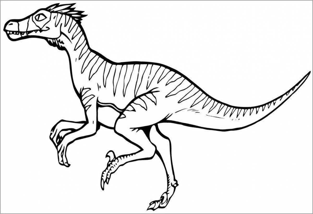 Fancy blue dinosaur coloring page
