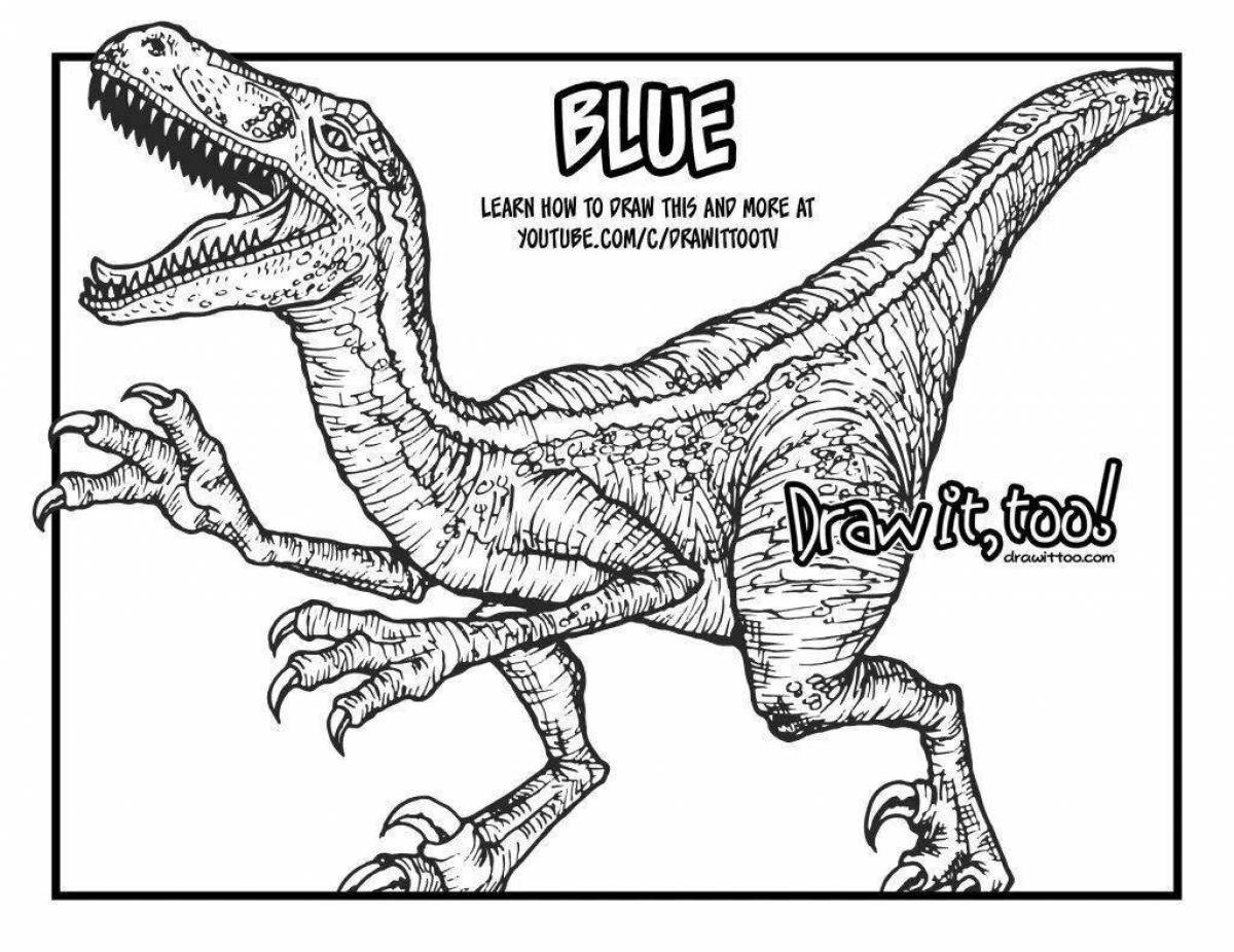 Generous blue dinosaur coloring page