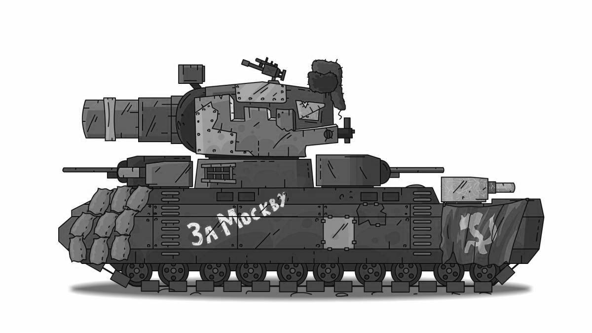 Colorful karl tank coloring page
