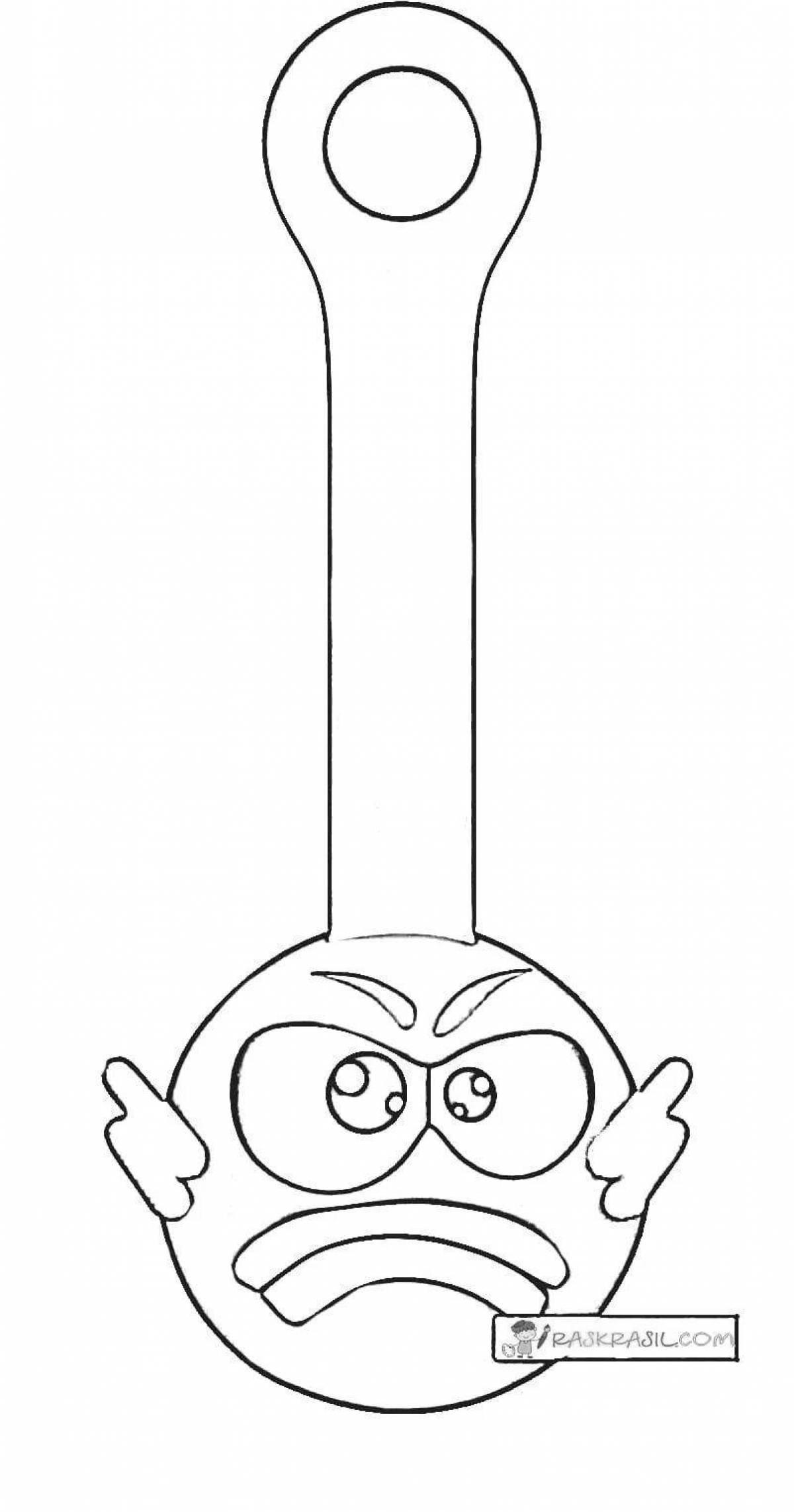 Coloring page of funny fasteners