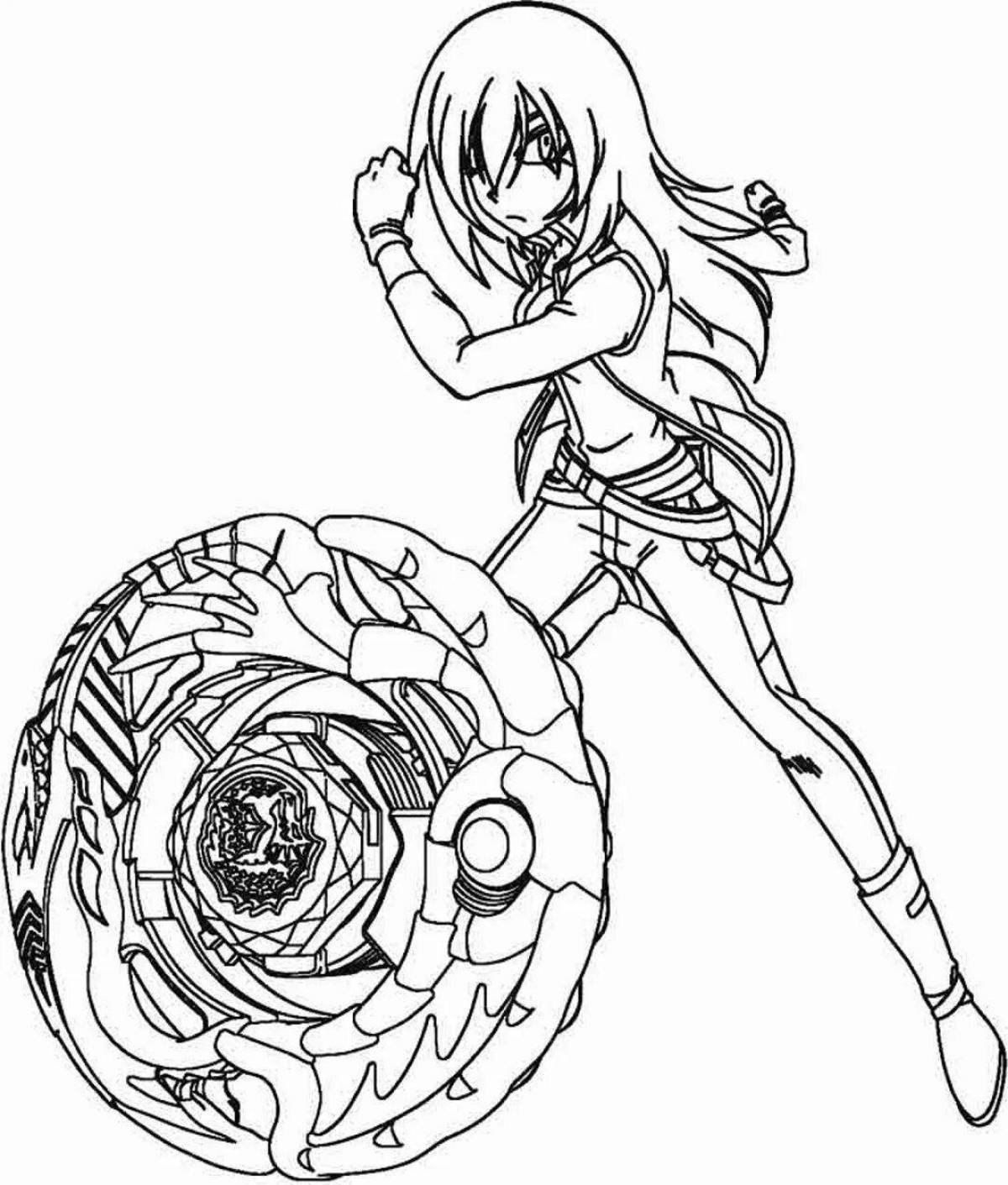 Glowing beyblade burst coloring page