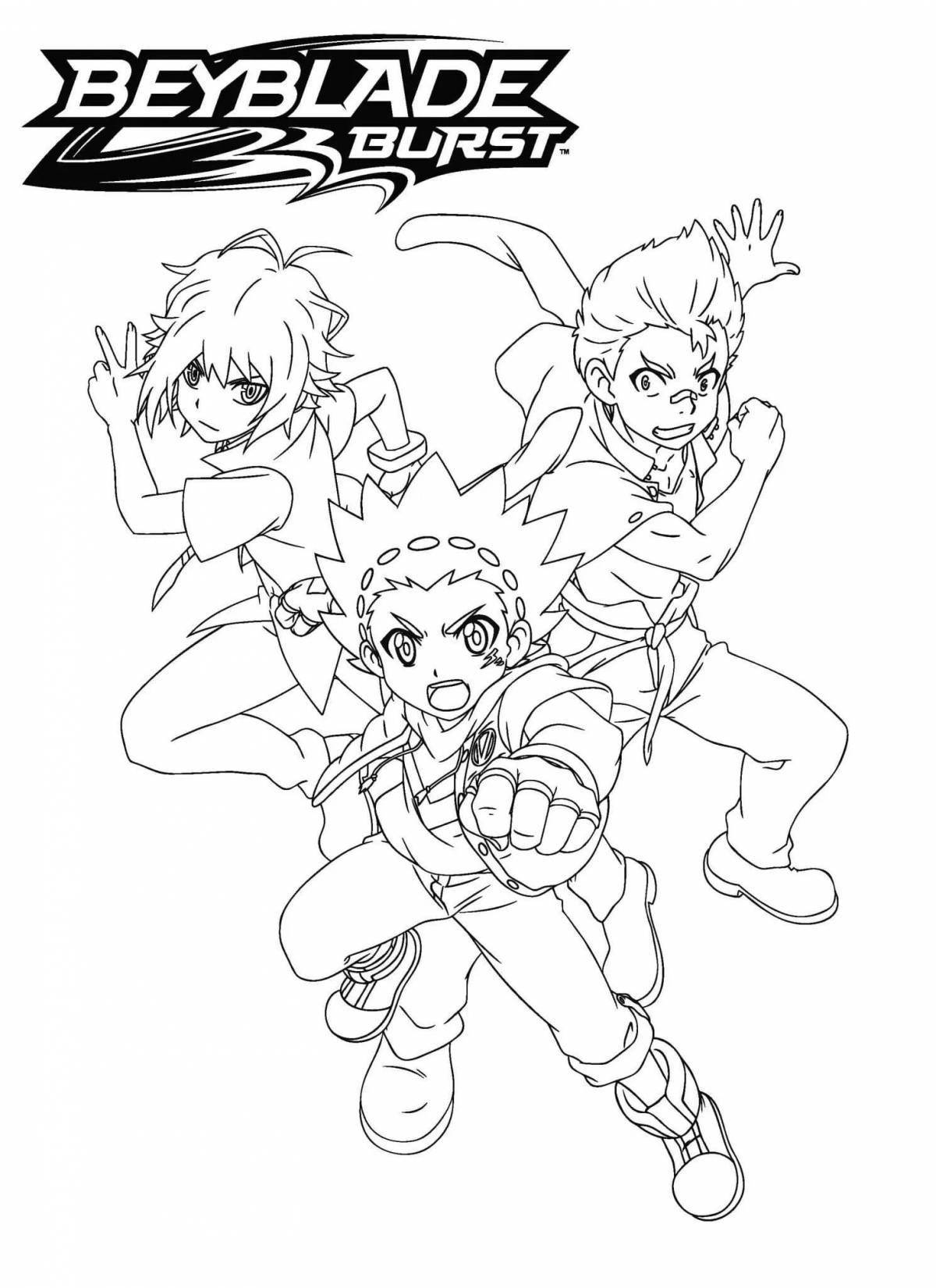 Dazzling beyblade burst coloring page